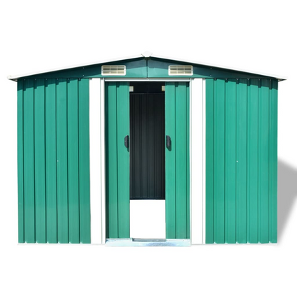 vidaXL Garden Storage Shed Green Metal 101.2"x80.7"x70.1"