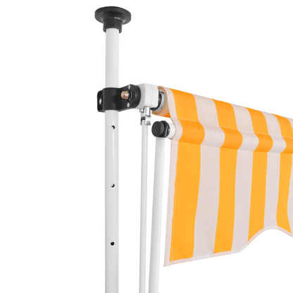 vidaXL Manual Retractable Awning 98.4" Orange and White Stripes