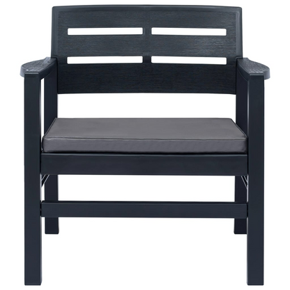 vidaXL 3 Piece Patio Lounge Set Plastic Anthracite