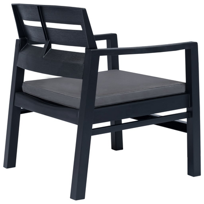 vidaXL 3 Piece Patio Lounge Set Plastic Anthracite
