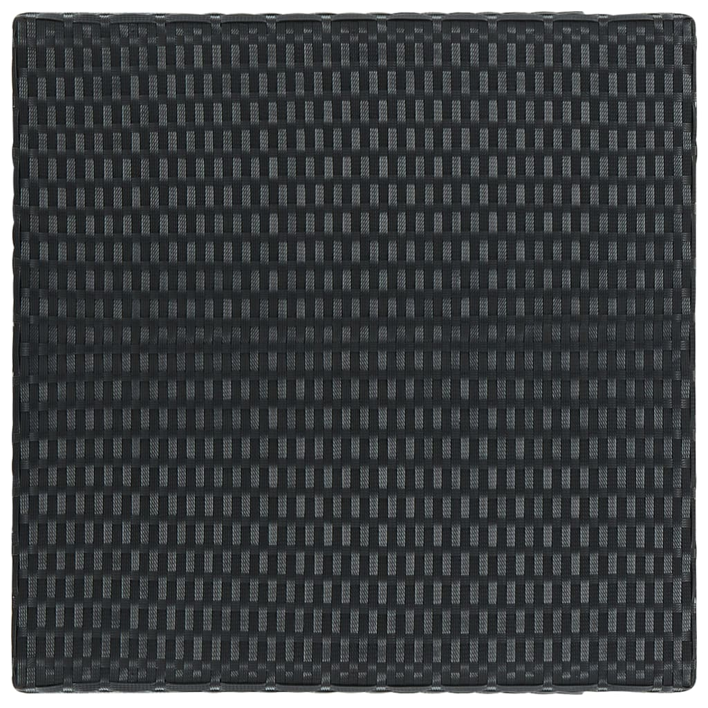 vidaXL Patio Bar Table Black 23.8"x23.8"x43.5" Poly Rattan