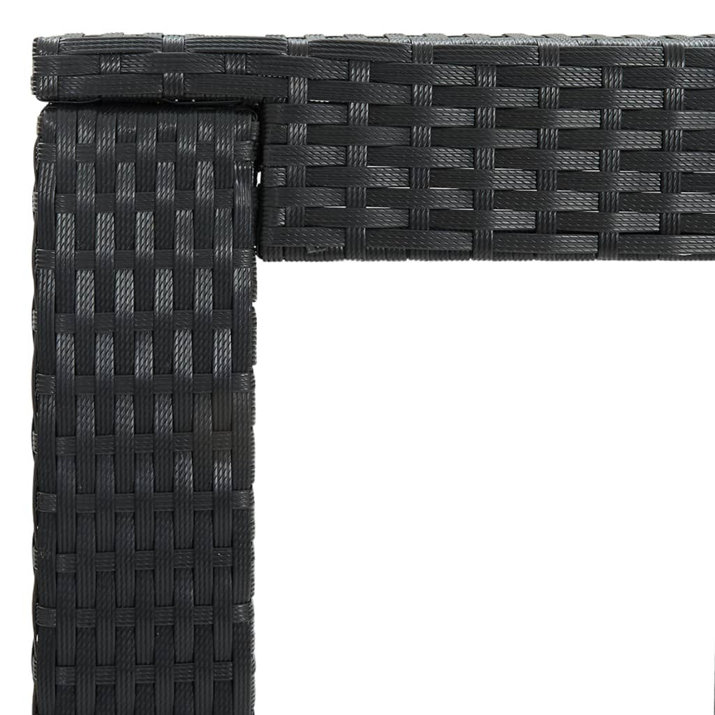 vidaXL Patio Bar Table Black 23.8"x23.8"x43.5" Poly Rattan