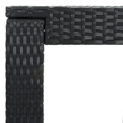 vidaXL Patio Bar Table Black 23.8"x23.8"x43.5" Poly Rattan