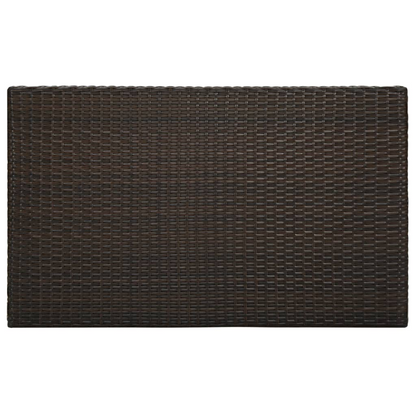 vidaXL Patio Bar Table Brown 39.4"x23.8"x43.5" Poly Rattan