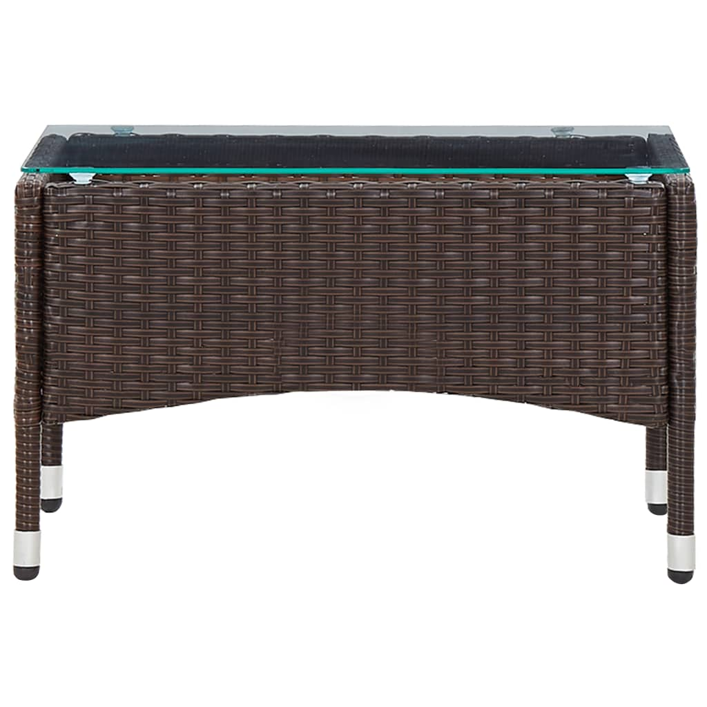 vidaXL Coffee Table Brown 23.6"x15.7"x14.2" Poly Rattan