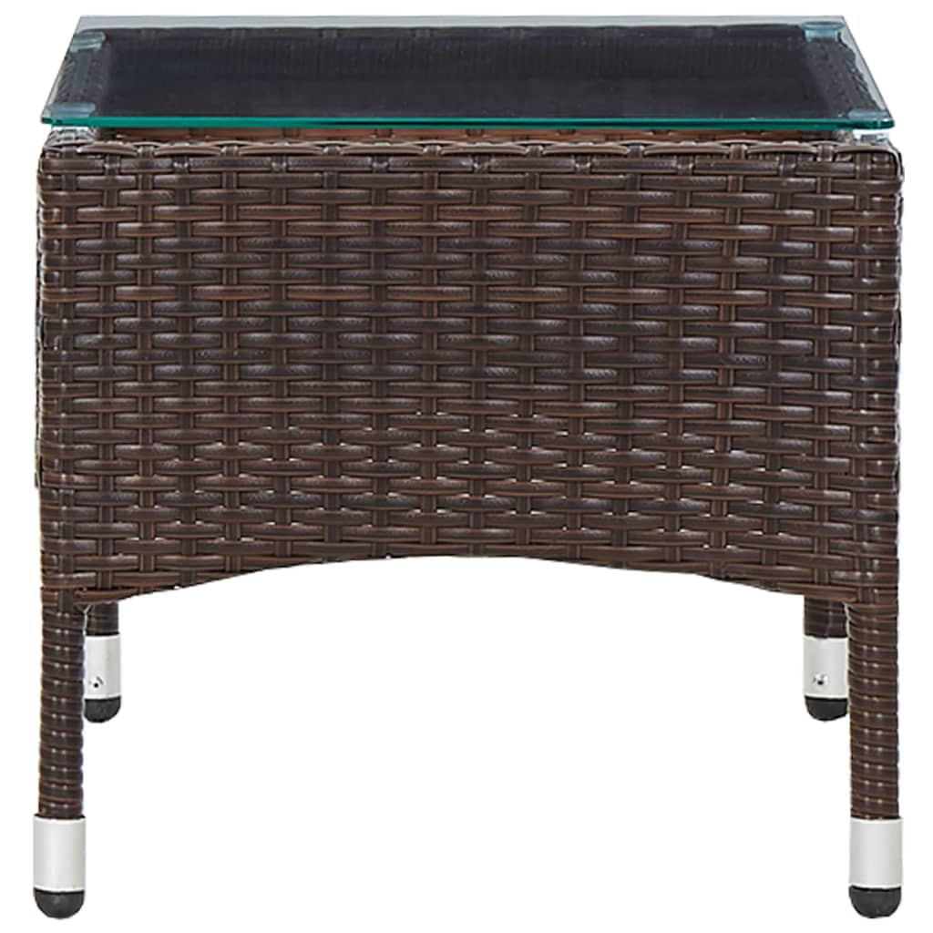 vidaXL Coffee Table Brown 23.6"x15.7"x14.2" Poly Rattan