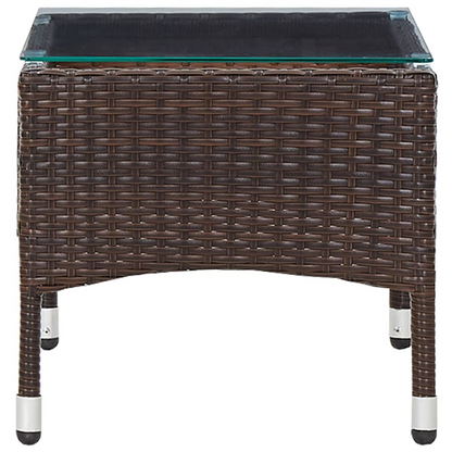 vidaXL Coffee Table Brown 23.6"x15.7"x14.2" Poly Rattan