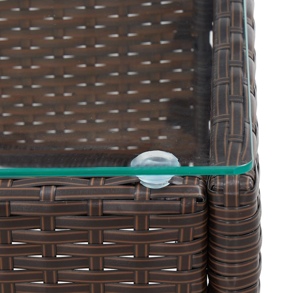 vidaXL Coffee Table Brown 23.6"x15.7"x14.2" Poly Rattan