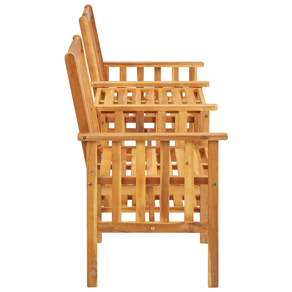 vidaXL Patio Chairs with Tea Table 62.6"x24"x36.2" Solid Acacia Wood