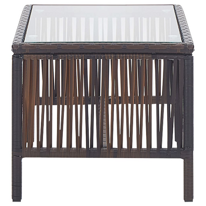 vidaXL 4 Piece Patio Lounge Set with Cushion Poly Rattan Brown