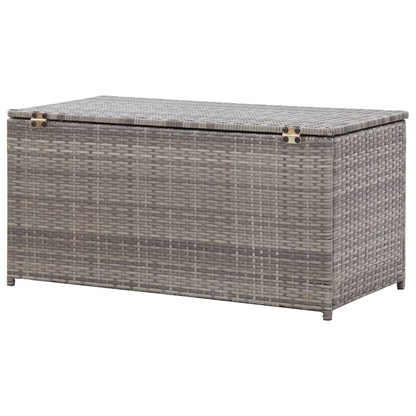 vidaXL Patio Storage Box Poly Rattan 39.4"x19.7"x19.7" Gray