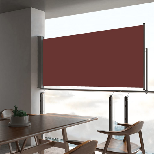 vidaXL Patio Retractable Side Awning 23.6"x118.1" Brown
