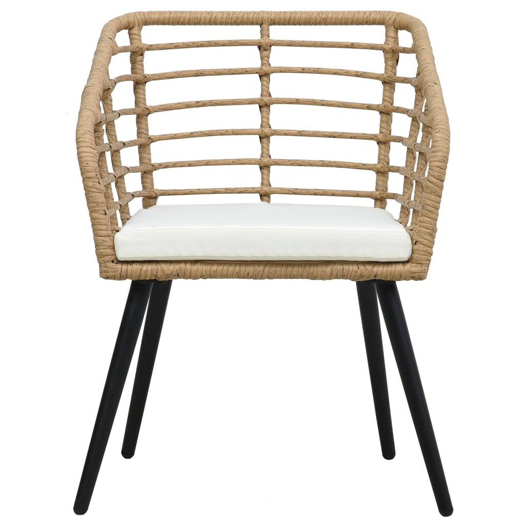 vidaXL 3 Piece Bistro Set Poly Rattan Oak