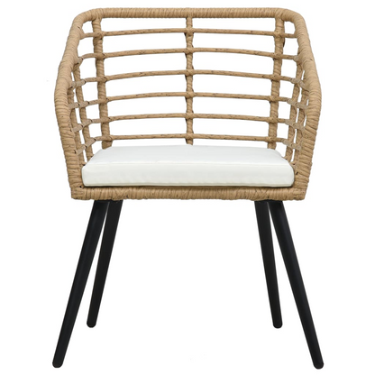 vidaXL 3 Piece Bistro Set Poly Rattan Oak