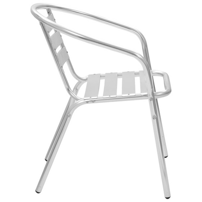 vidaXL 5 Piece Patio Dining Set Aluminum Silver