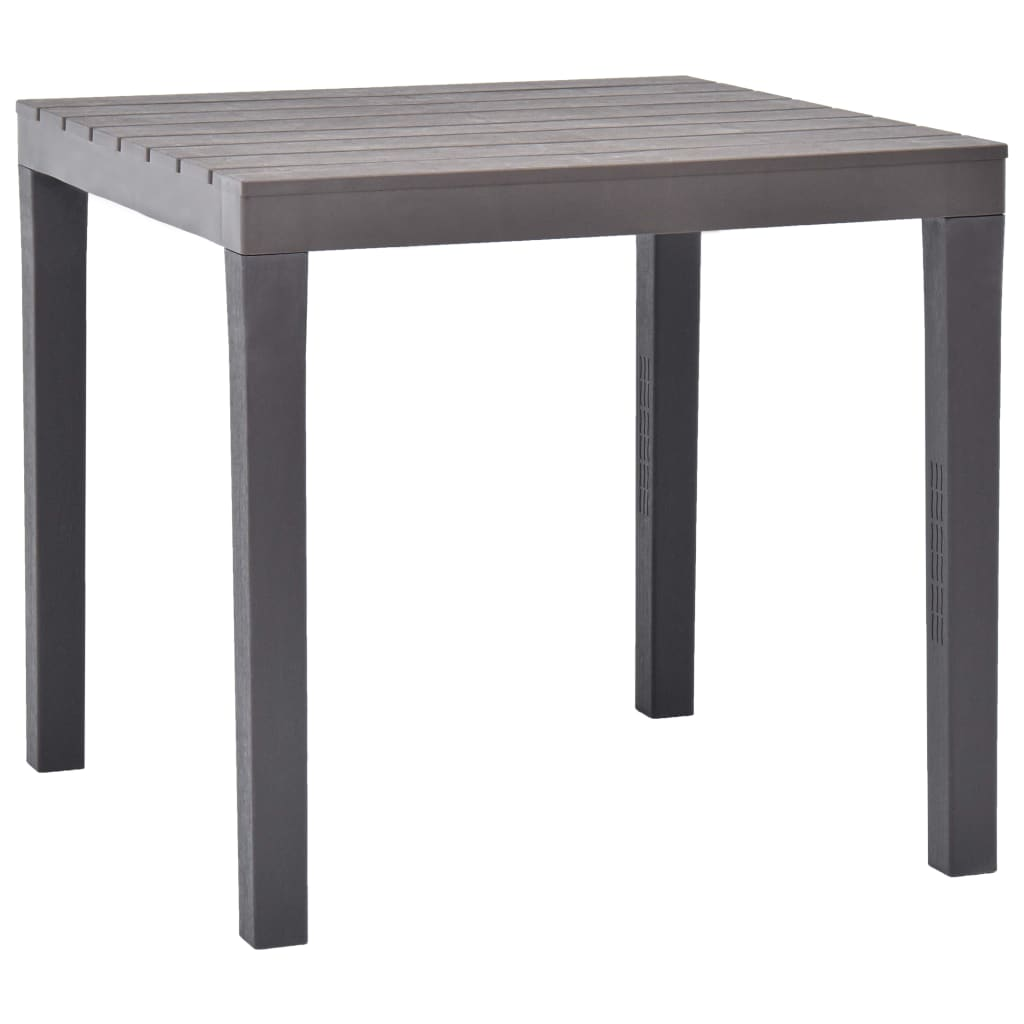 vidaXL Patio Table with 2 Benches Plastic Brown