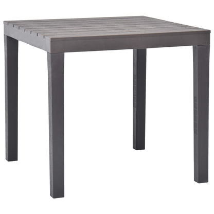 vidaXL Patio Table with 2 Benches Plastic Brown