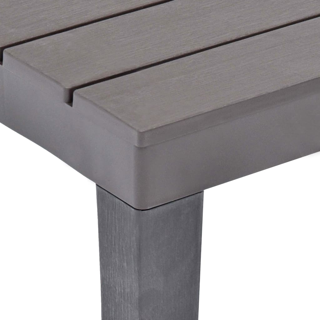 vidaXL Patio Table with 2 Benches Plastic Brown