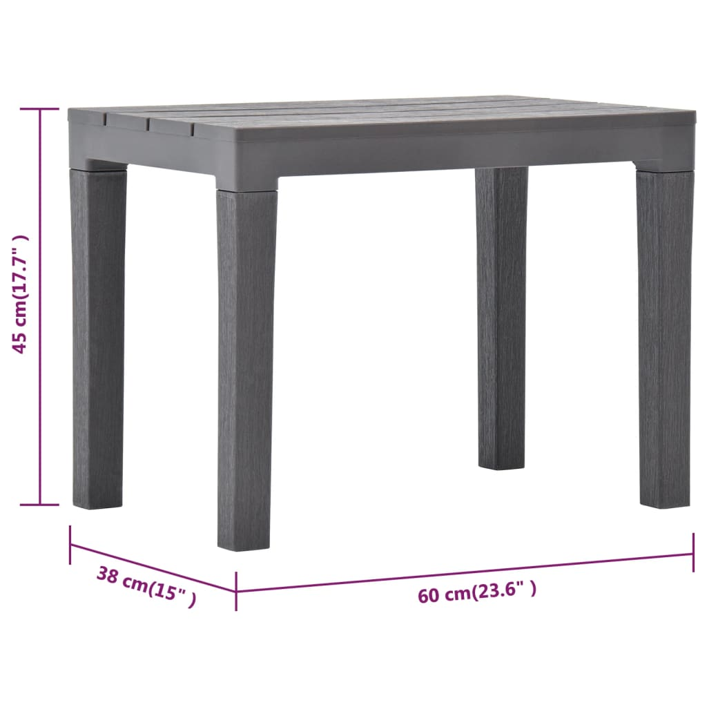 vidaXL Patio Table with 2 Benches Plastic Brown