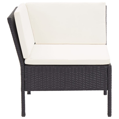vidaXL 6 Piece Patio Lounge Set with Cushions Poly Rattan Black