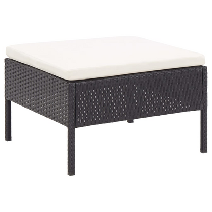 vidaXL 6 Piece Patio Lounge Set with Cushions Poly Rattan Black