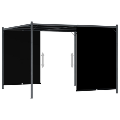 vidaXL Garden Pergola with Retractable Roof 9.8'x9.8' Anthracite