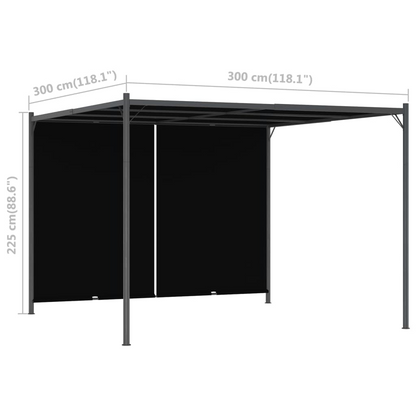 vidaXL Garden Pergola with Retractable Roof 9.8'x9.8' Anthracite