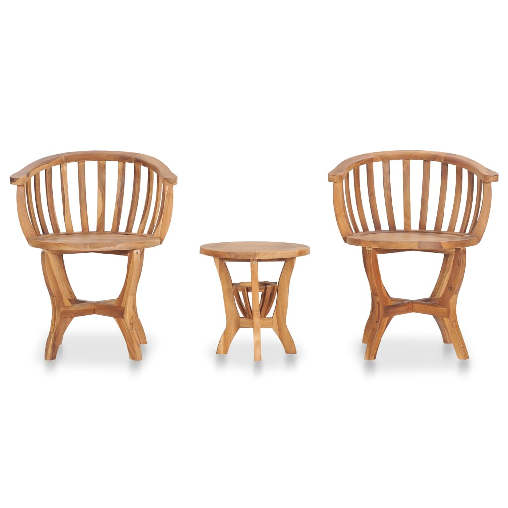 vidaXL 3 Piece Patio Bistro Set Solid Teak Wood