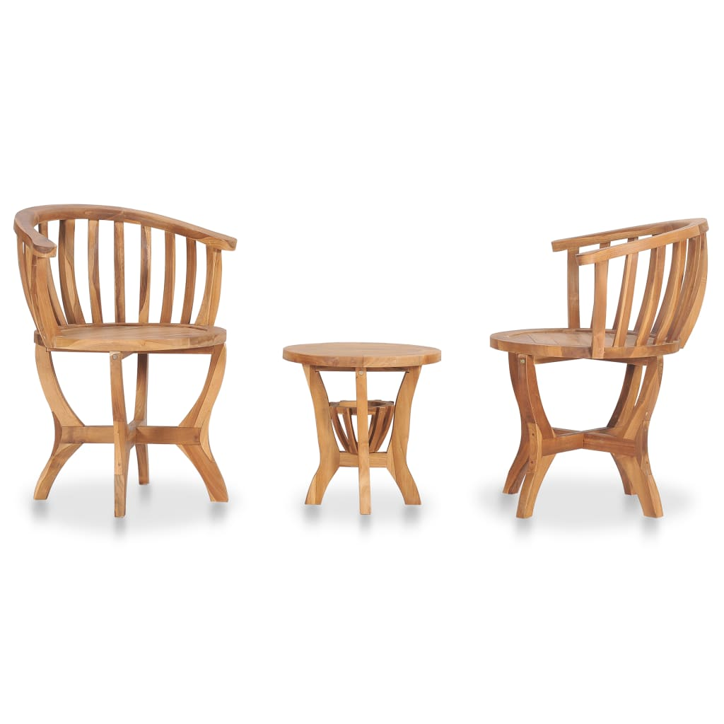 vidaXL 3 Piece Patio Bistro Set Solid Teak Wood