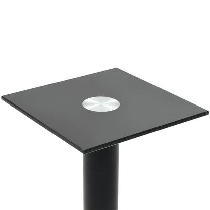 vidaXL Speaker Stands 2 pcs Tempered Glass 1 Pillar Design Black
