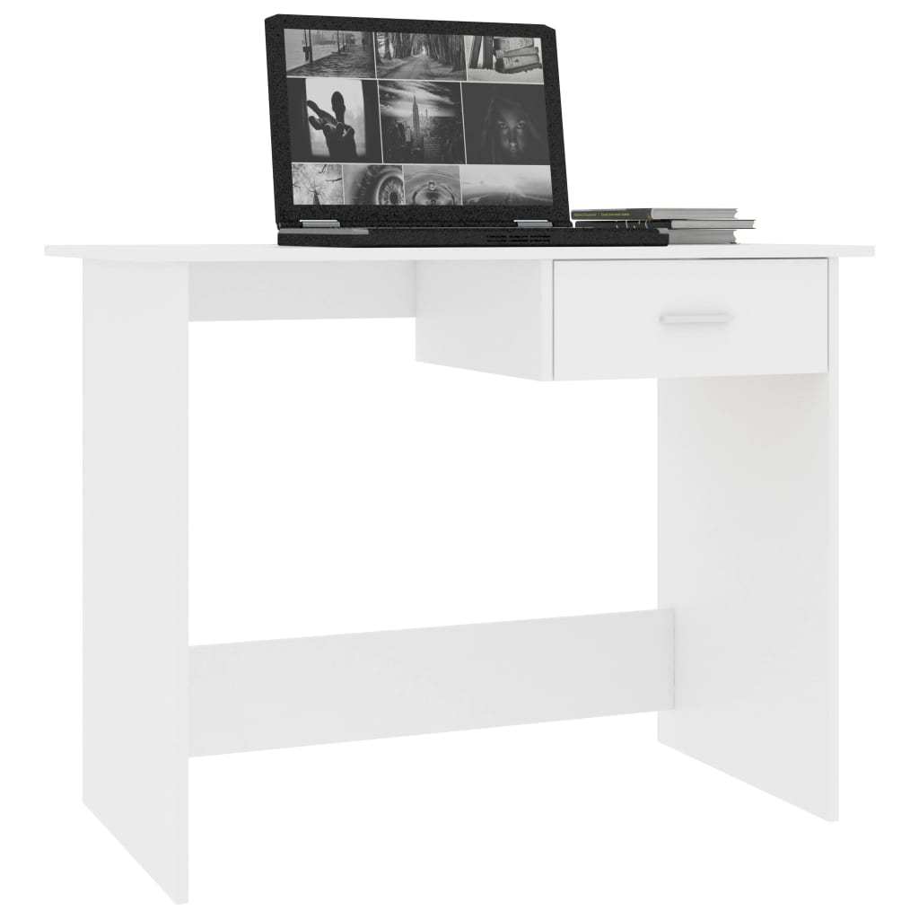 vidaXL Desk White 39.4"x19.7"x29.9" Engineered Wood