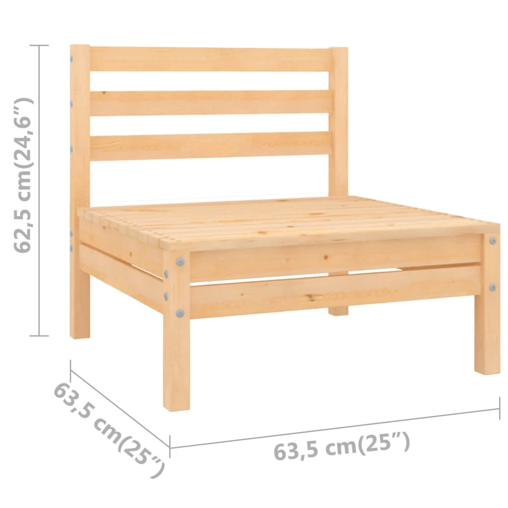 vidaXL Patio Middle Sofas 4 pcs Solid Pinewood