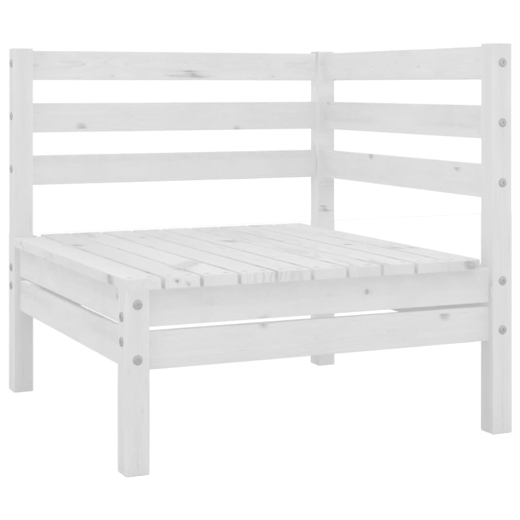 vidaXL Patio Corner Sofas 2 pcs White Solid Wood Pine