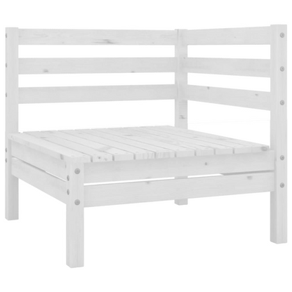 vidaXL Patio Corner Sofas 2 pcs White Solid Wood Pine
