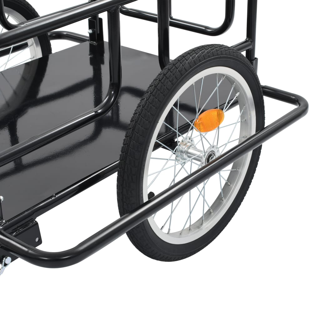 vidaXL Bike Cargo Trailer 51.2"x28.7"x19.7" Steel Black