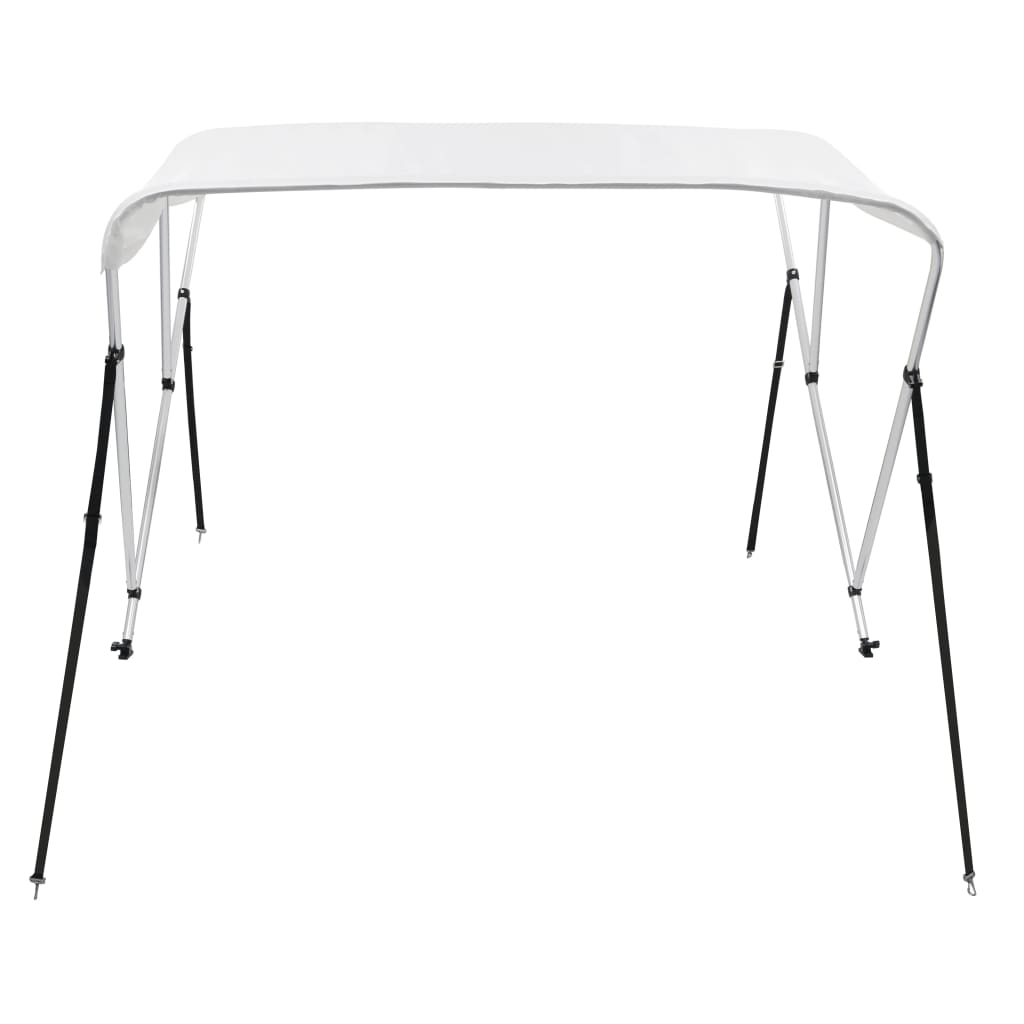 vidaXL 3 Bow Bimini Top White 72"x77.2"x53.9"