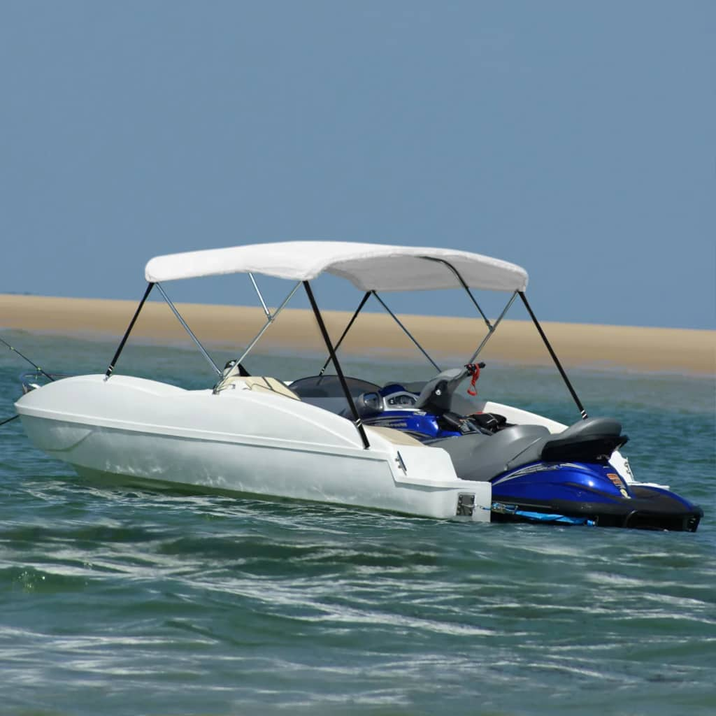 vidaXL 3 Bow Bimini Top White 72"x63"x53.9"