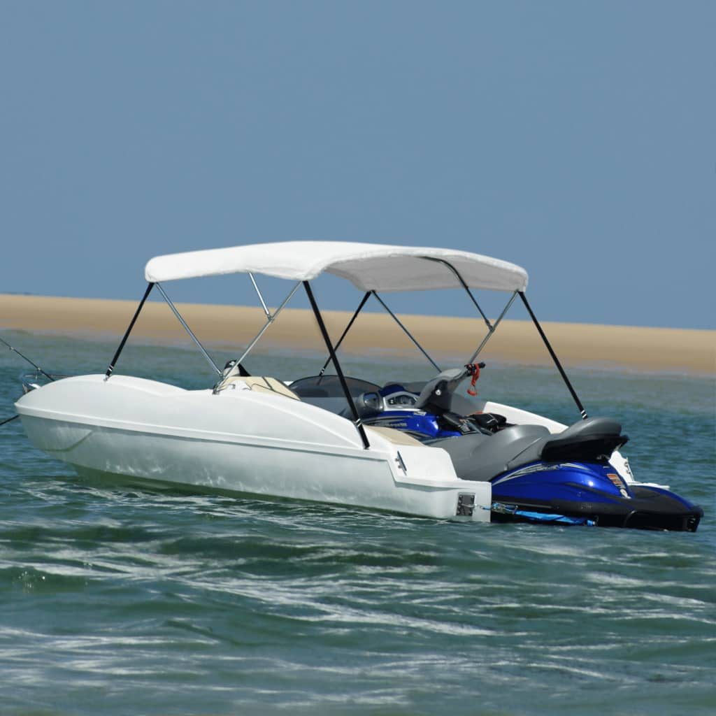 vidaXL 3 Bow Bimini Top White 72"x70.9"x53.9"