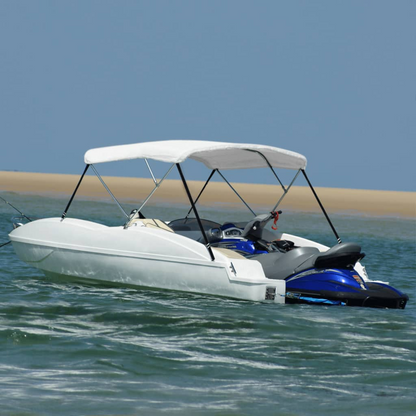 vidaXL 3 Bow Bimini Top White 72"x70.9"x53.9"