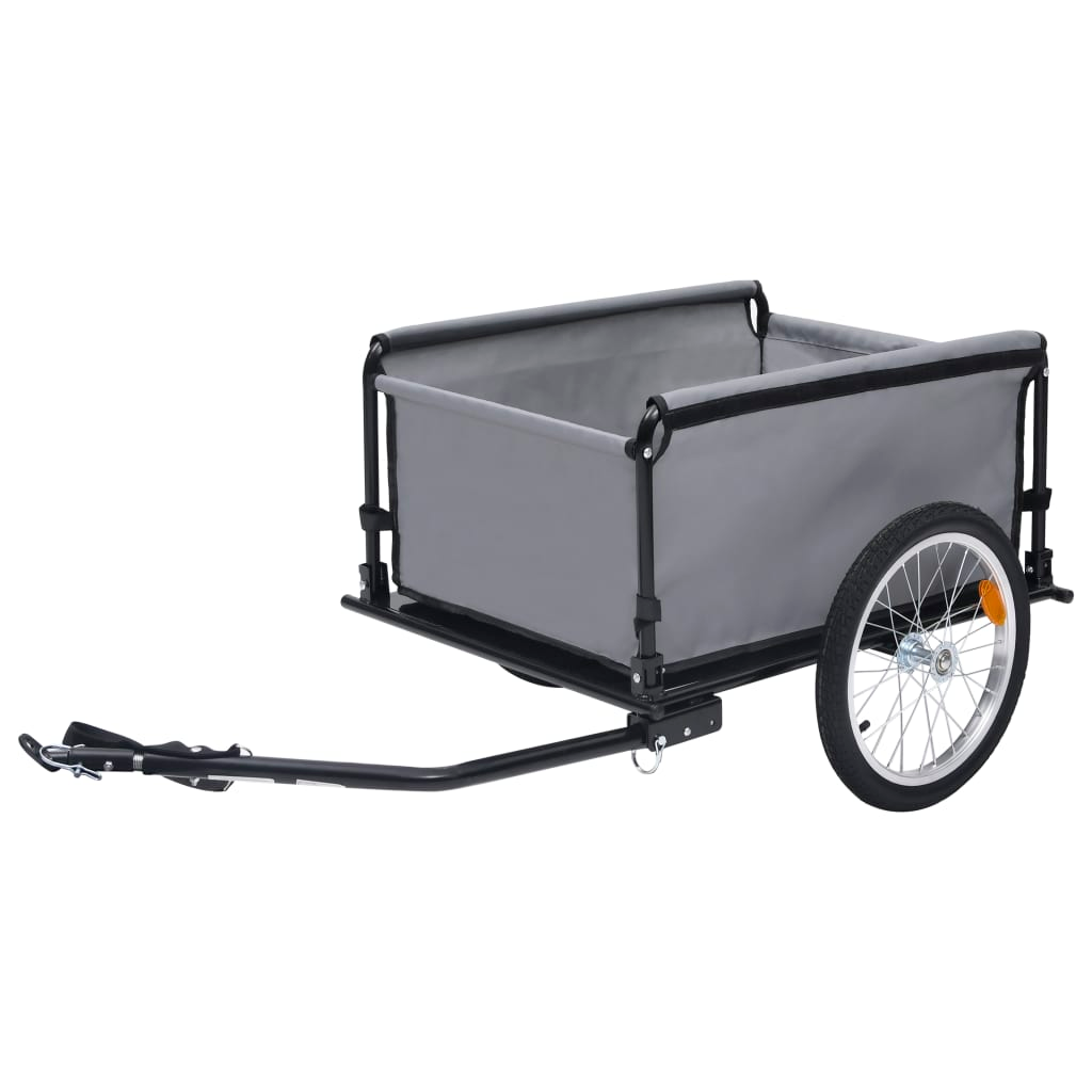 vidaXL Bike Cargo Trailer Gray and Orange 143.3 lb