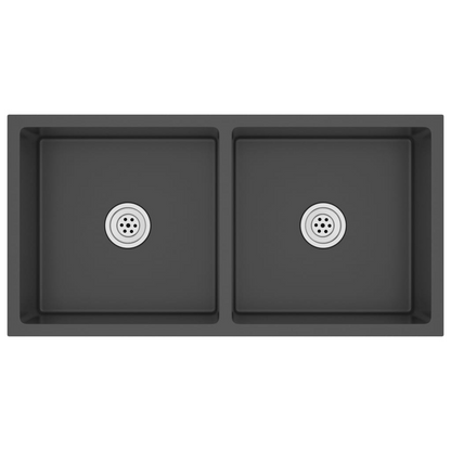 vidaXL Handmade Kitchen Sink Black Stainless Steel