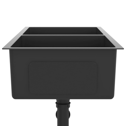 vidaXL Handmade Kitchen Sink Black Stainless Steel