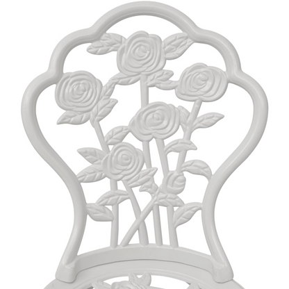 vidaXL 3 Piece Bistro Set Cast Aluminum White