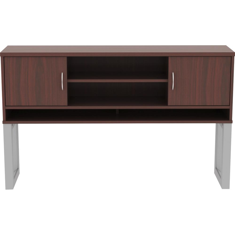 Lorell Relevance Series Mahogany Laminate Office Furniture Hutch - 59" x 15" x 36" - 3 Shelve(s) - Finish: Mahogany, Laminate