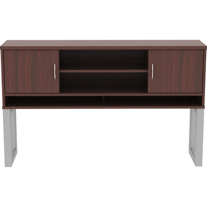 Lorell Relevance Series Mahogany Laminate Office Furniture Hutch - 59" x 15" x 36" - 3 Shelve(s) - Finish: Mahogany, Laminate