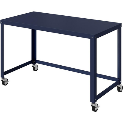 Lorell Mobile Desk - For - Table TopRectangle Top - 48" Table Top Length x 24" Table Top Width - 30" Height - Assembly Required - Navy - Steel - 1 Each