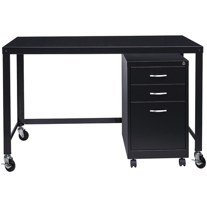 Lorell Personal Mobile Desk - For - Table TopRectangle Top x 48" Table Top Width x 23" Table Top Depth - 29.50" Height - Assembly Required - Black - 1 Each