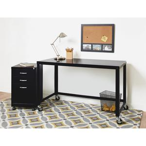 Lorell Personal Mobile Desk - For - Table TopRectangle Top x 48" Table Top Width x 23" Table Top Depth - 29.50" Height - Assembly Required - Black - 1 Each