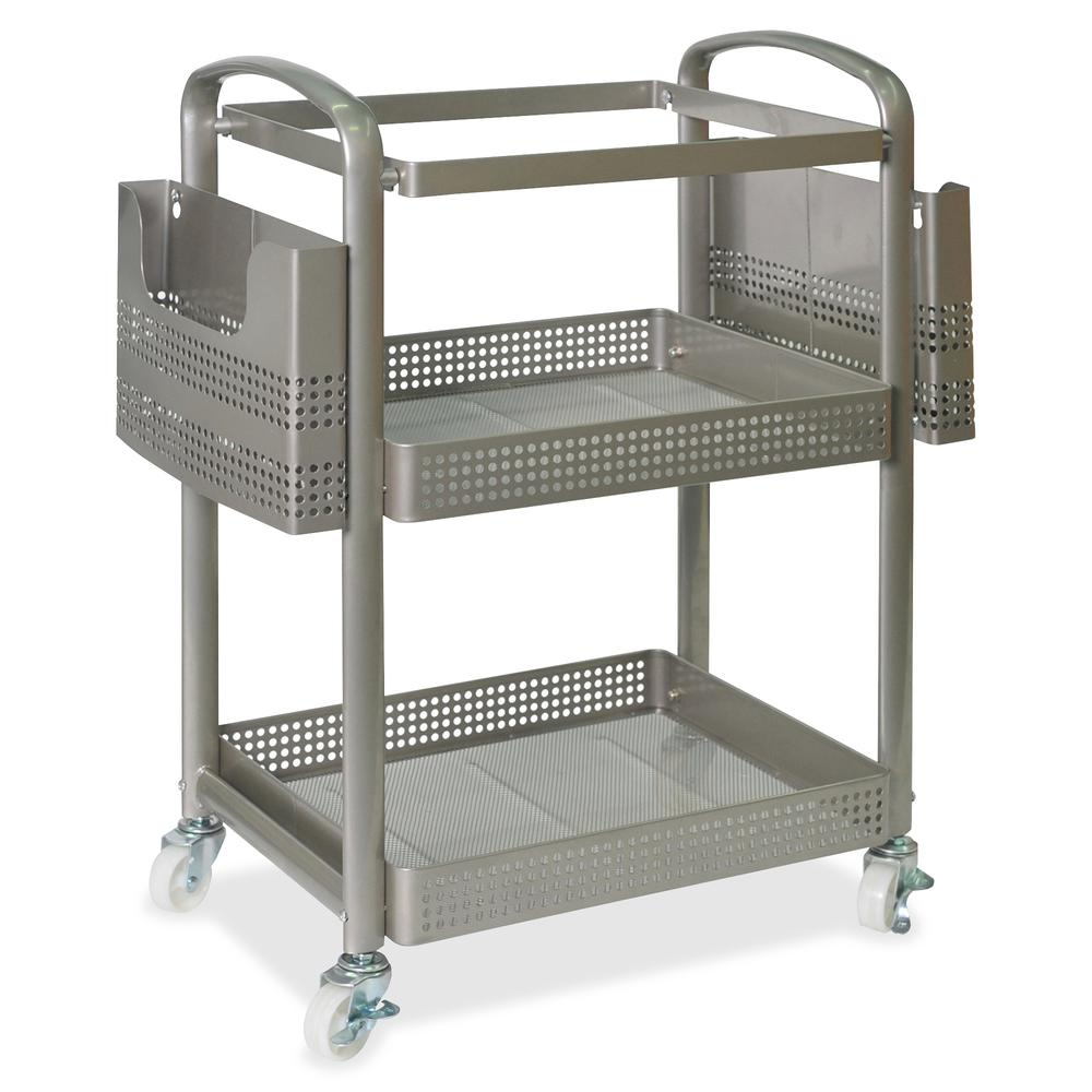 Lorell Mobile File Cart - 12.5" Length x 22.4" Width x 25.3" Height - Metal Frame - Champagne Gold - 1 Each