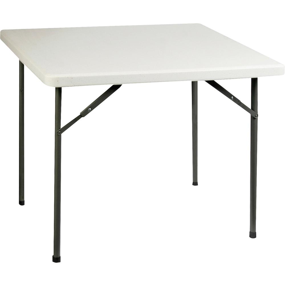 Lorell Banquet Folding Table - 29" Height x 36" Width x 36" Depth - Gray, Powder Coated - 1 Each